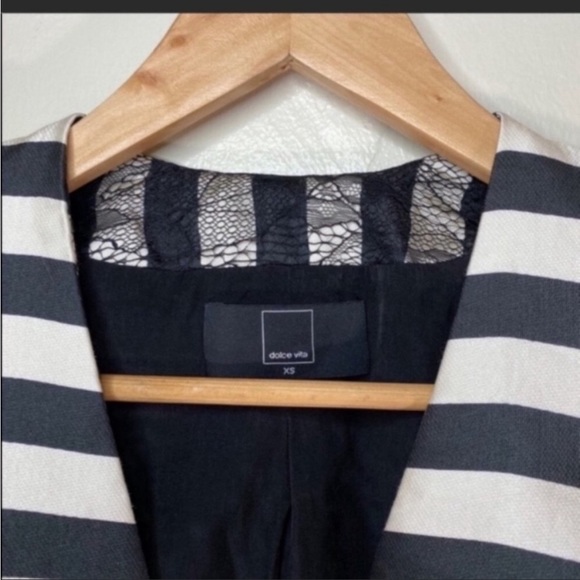 Anthro Dolce Vita Macyn collarless Striped Blazer size XS - Picture 4 of 6
